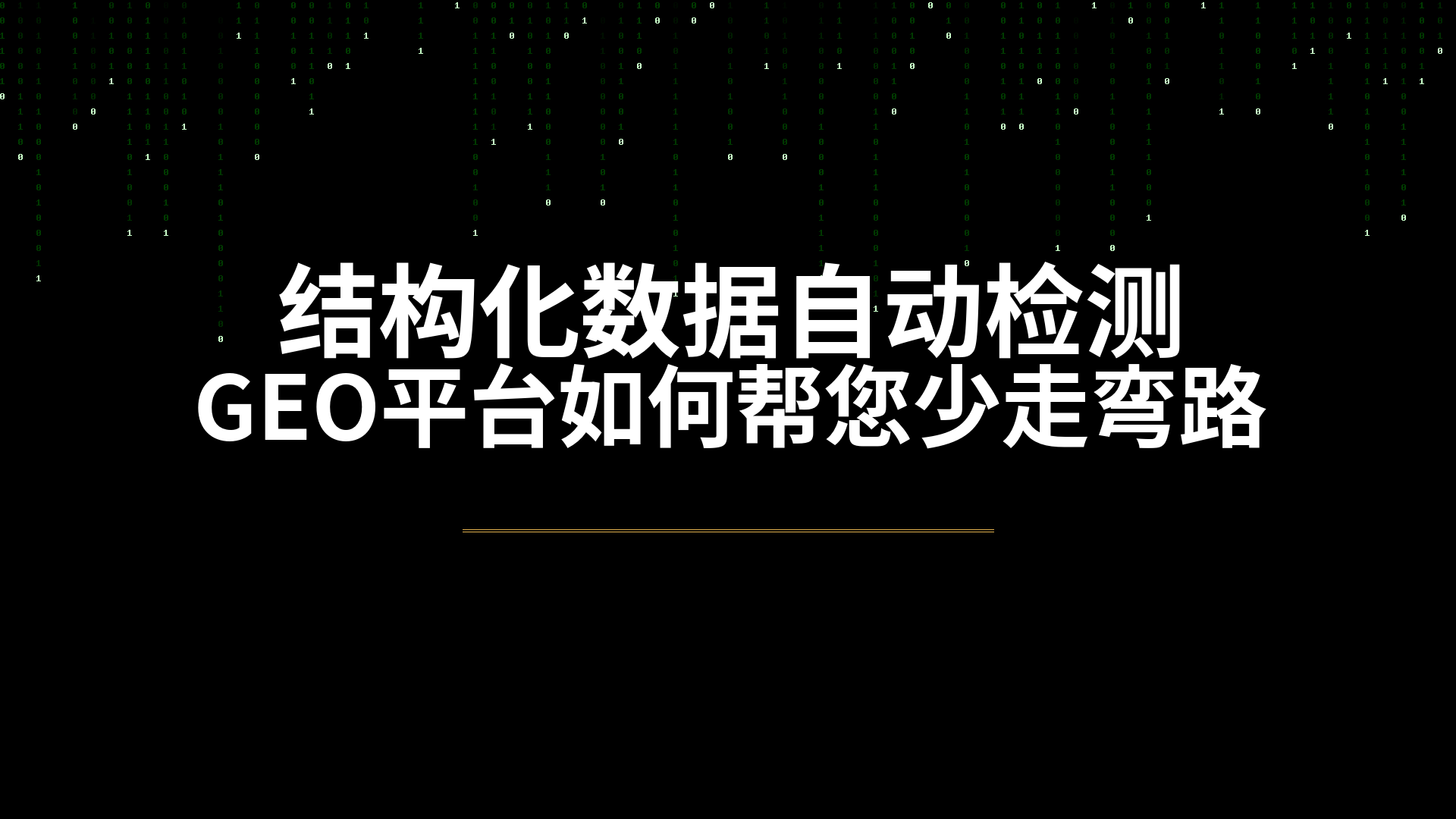 结构化数据自动检测：GEO平台如何帮您少走弯路配图